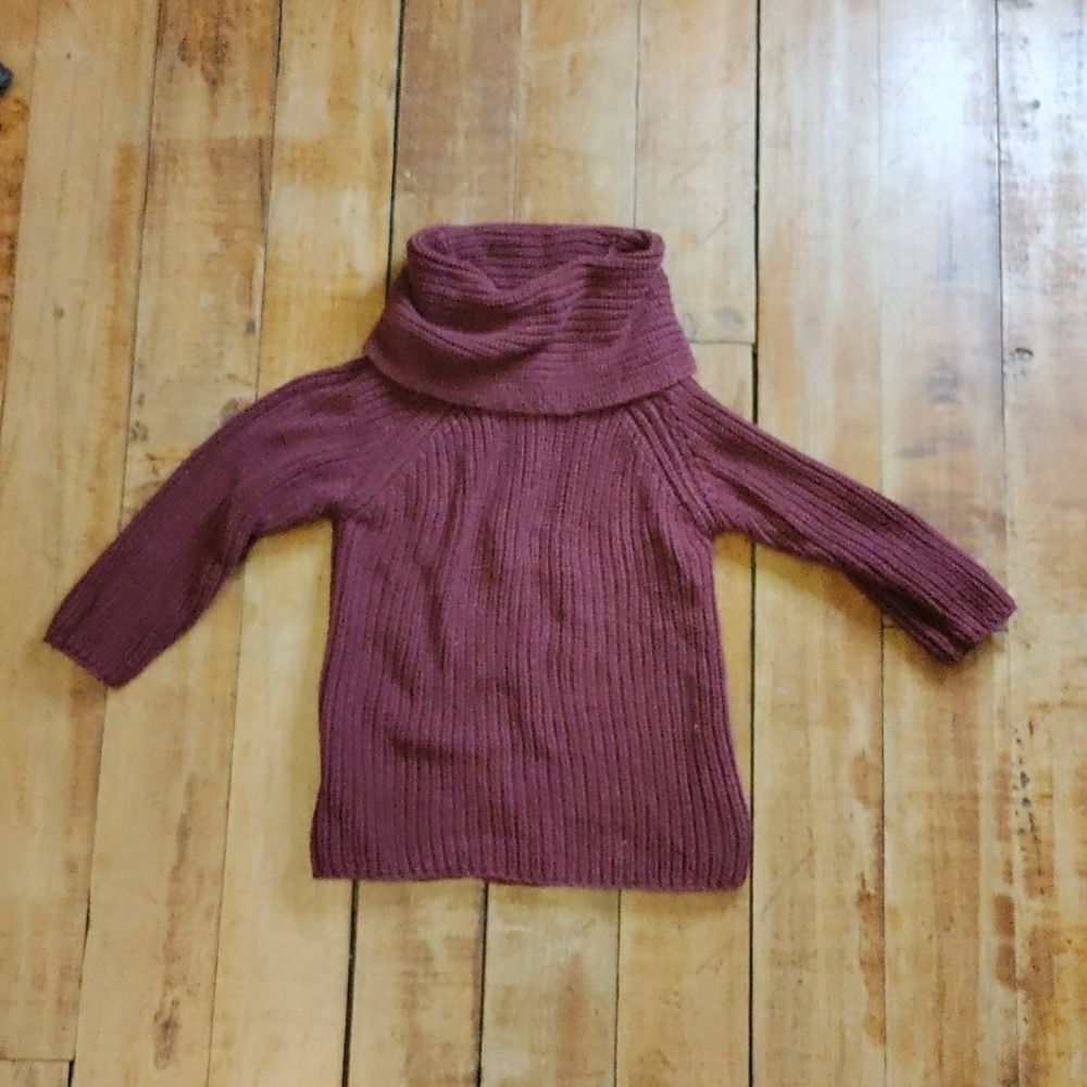 Old Navy sweater 2T red knit cowl neck cotton sweater winter cranberry